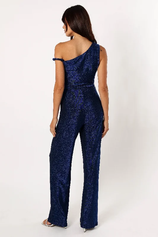 Katarina Off Shoulder Jumpsuit - Midnight Blue