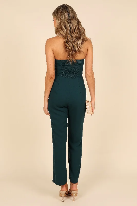 Nadia Strapless Jumpsuit - Emerald