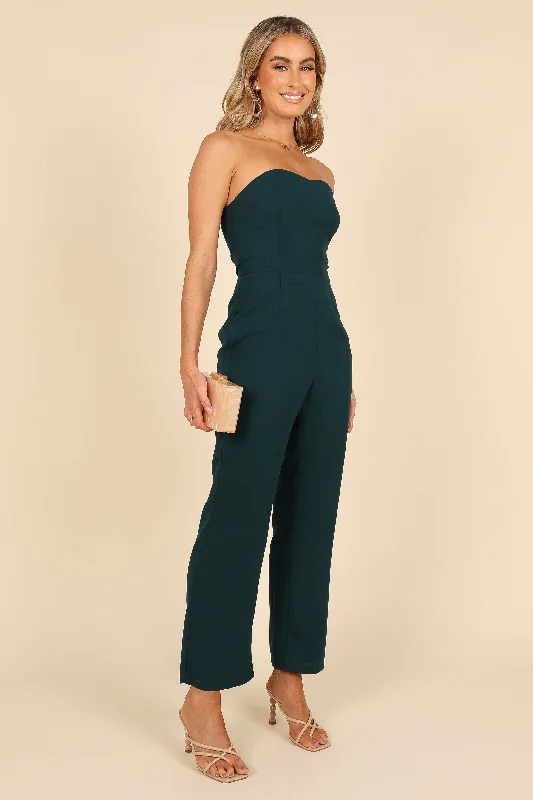 Nadia Strapless Jumpsuit - Emerald