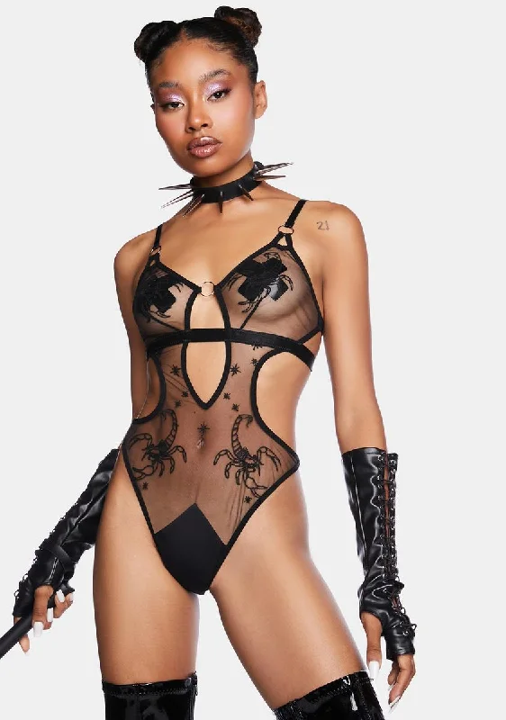 Scorpio Sheer Embroidered Bodysuit