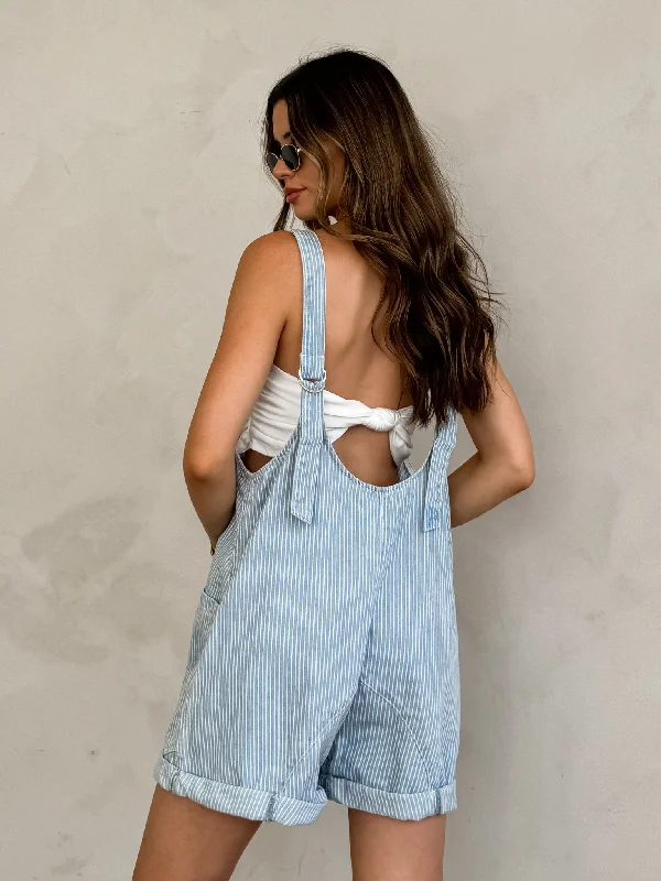 Mira Stripe Denim Romper