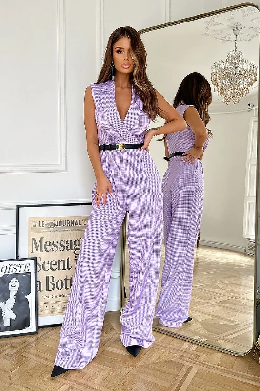 Bicotone Houndstooth Jumpsuit