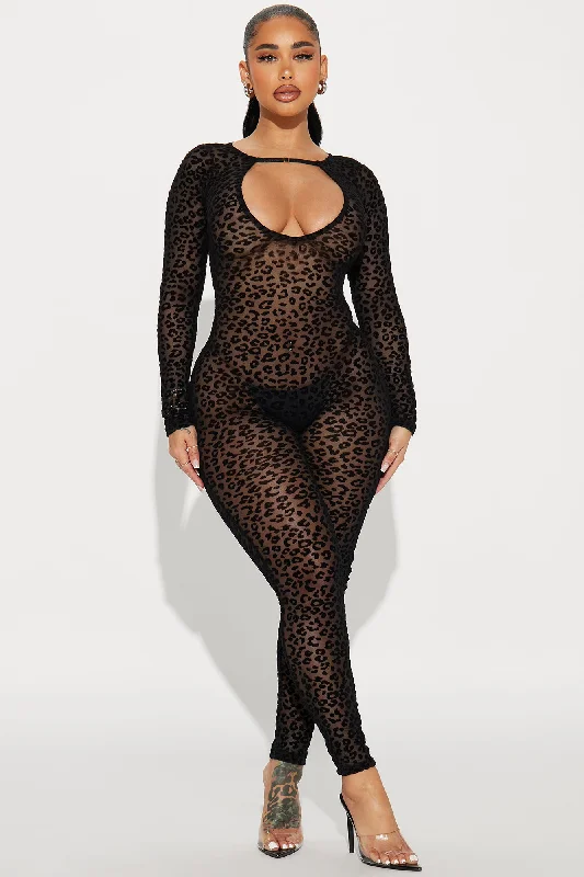 Wild Desires Keyhole Jumpsuit Bodystocking - Black