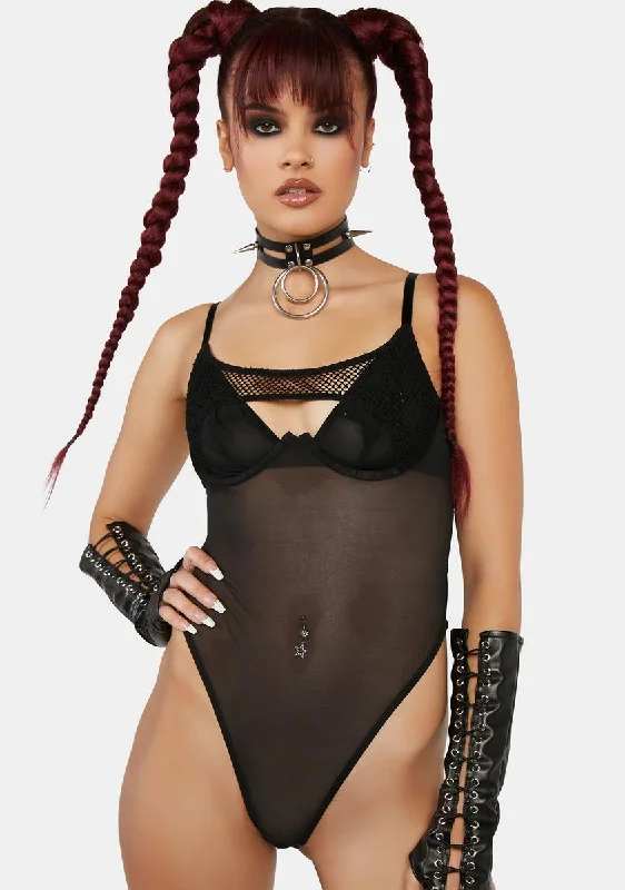 x Hustler Greta Black Fishnet Bodysuit