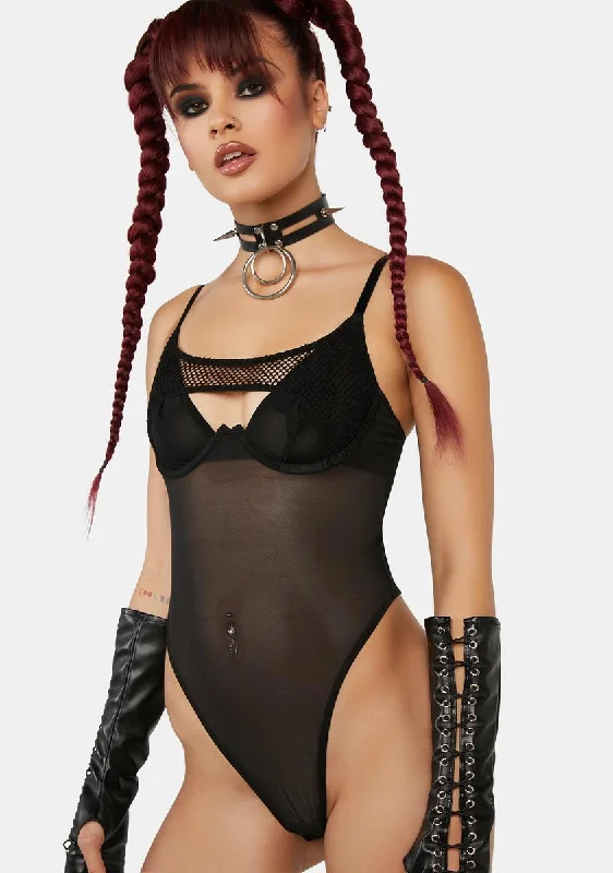 x Hustler Greta Black Fishnet Bodysuit