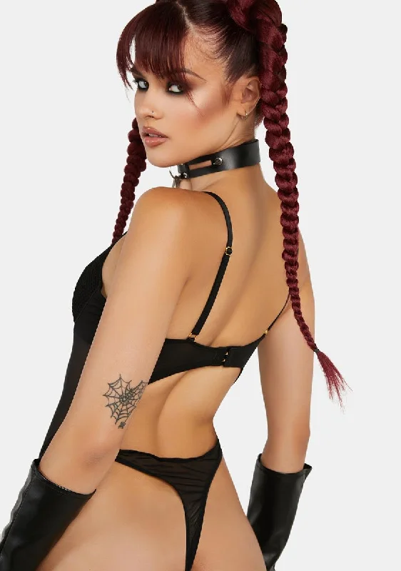 x Hustler Greta Black Fishnet Bodysuit