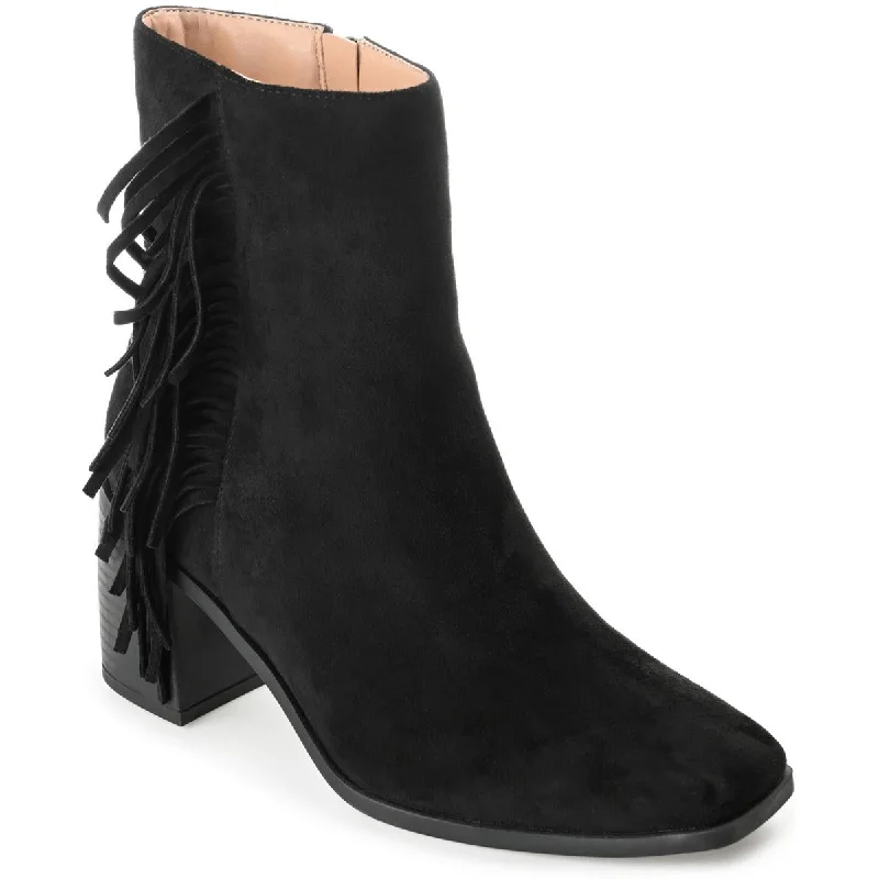 Noriah Womens Faux Suede Square Toe Booties