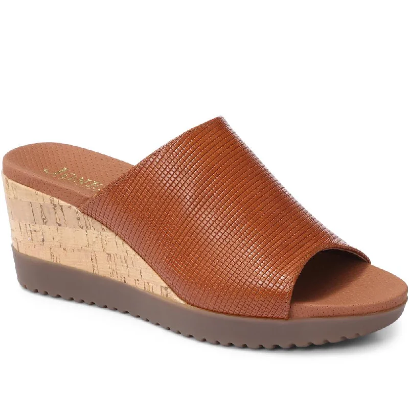 Leather Mule Wedge Sandal - CALSE29505 / 315 645