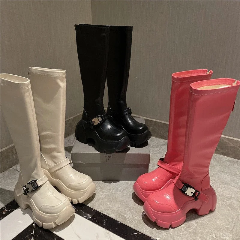 Lisa-100 Knee-High Crepper Boots