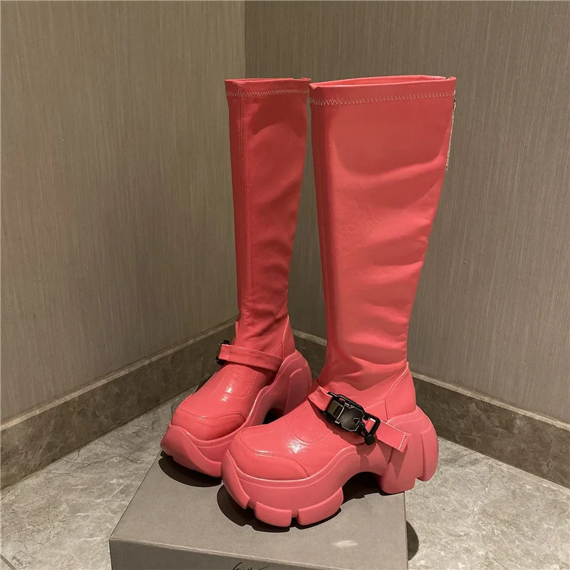 Lisa-100 Knee-High Crepper Boots