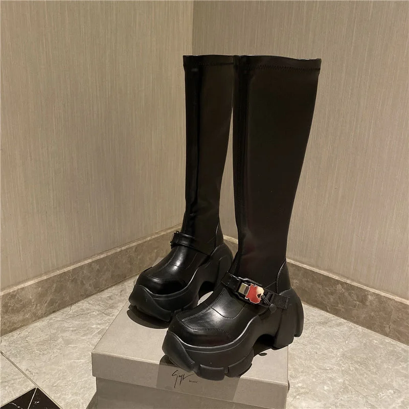 Lisa-100 Knee-High Crepper Boots