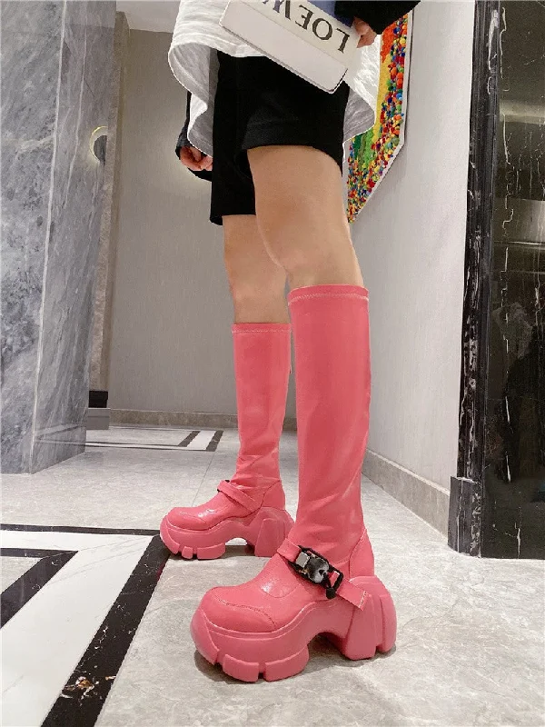 Lisa-100 Knee-High Crepper Boots