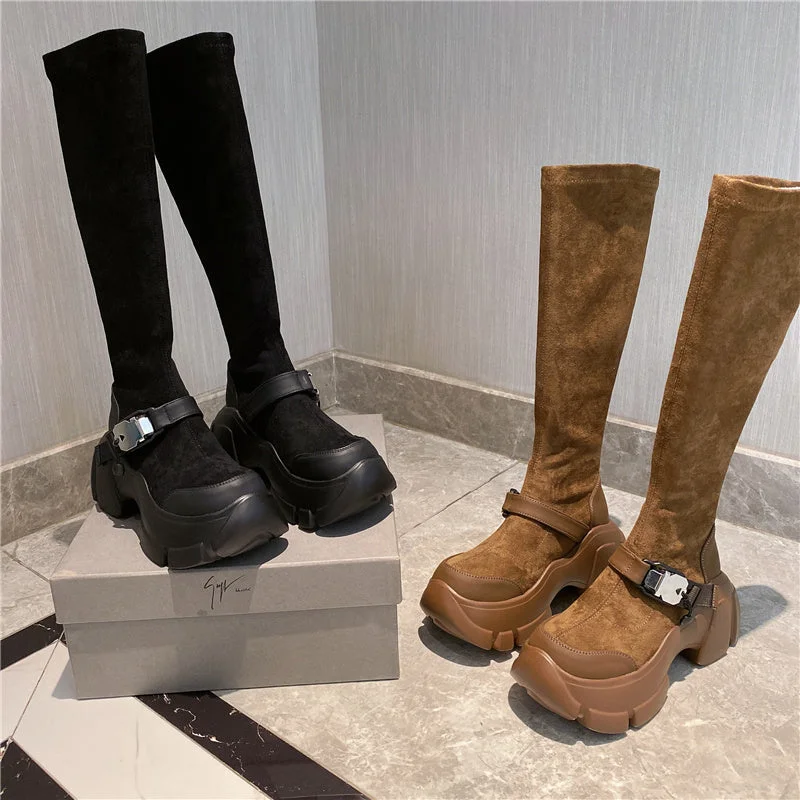 Lisa-100 Knee-High Crepper Boots