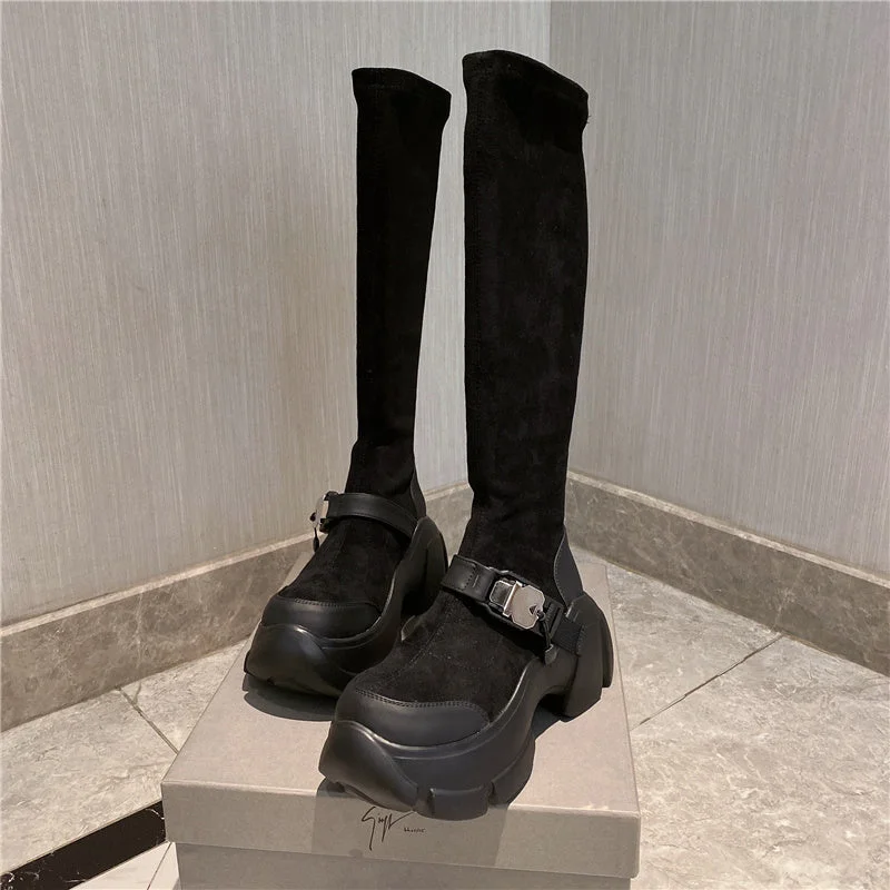 Lisa-100 Knee-High Crepper Boots