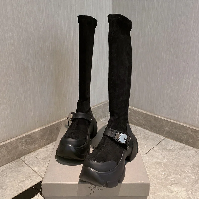 Lisa-100 Knee-High Crepper Boots