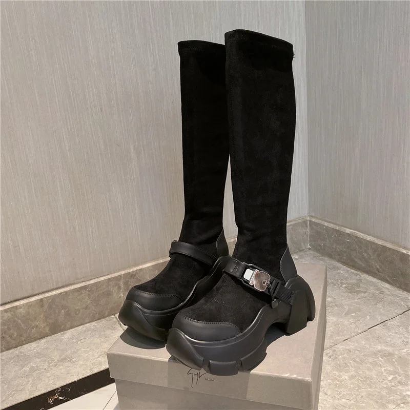 Lisa-100 Knee-High Crepper Boots