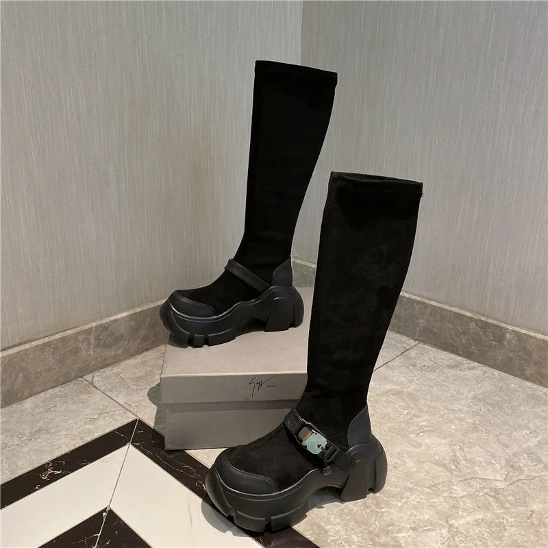 Lisa-100 Knee-High Crepper Boots