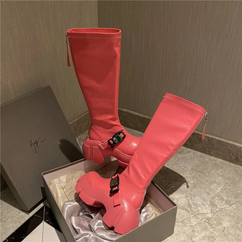 Lisa-100 Knee-High Crepper Boots