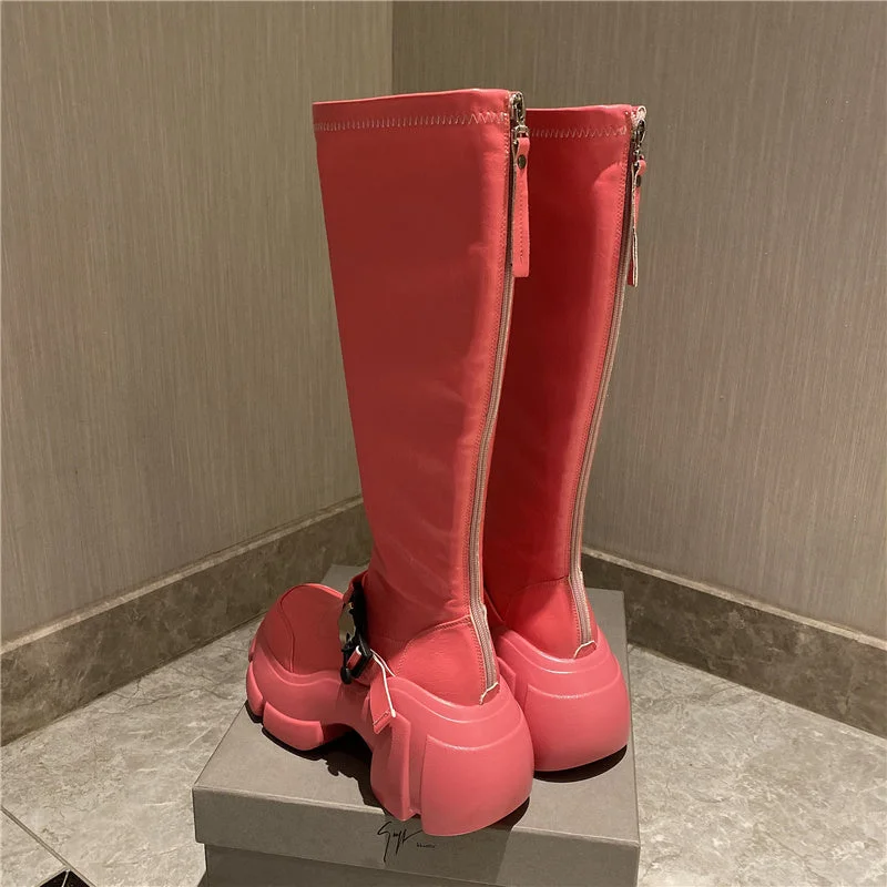 Lisa-100 Knee-High Crepper Boots