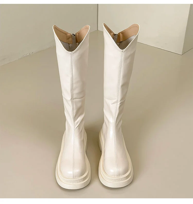 Miranda-190 Pu Leather Knee-High Boots