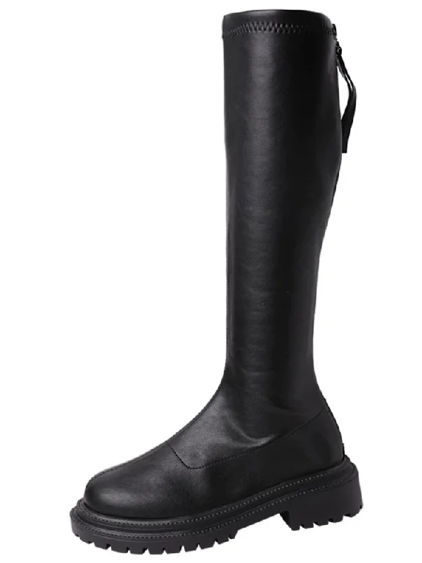 Miranda-400 Pu Leather Knee-High Boots