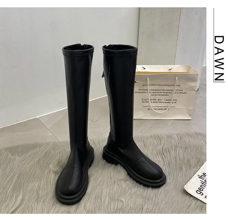 Miranda-400 Pu Leather Knee-High Boots