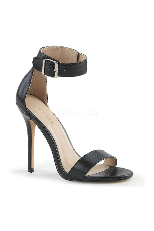 AMUSE-10 Sandal  | Black Faux Leather