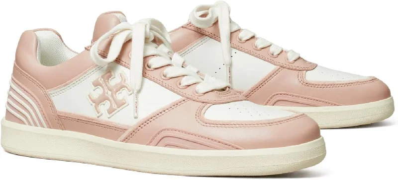 Tory Burch Women's Clover Court Sneaker, Purity/Shell Pink