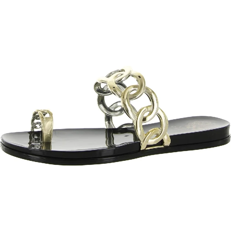 Emagenta Womens Chain Toe Loop Jelly Sandals