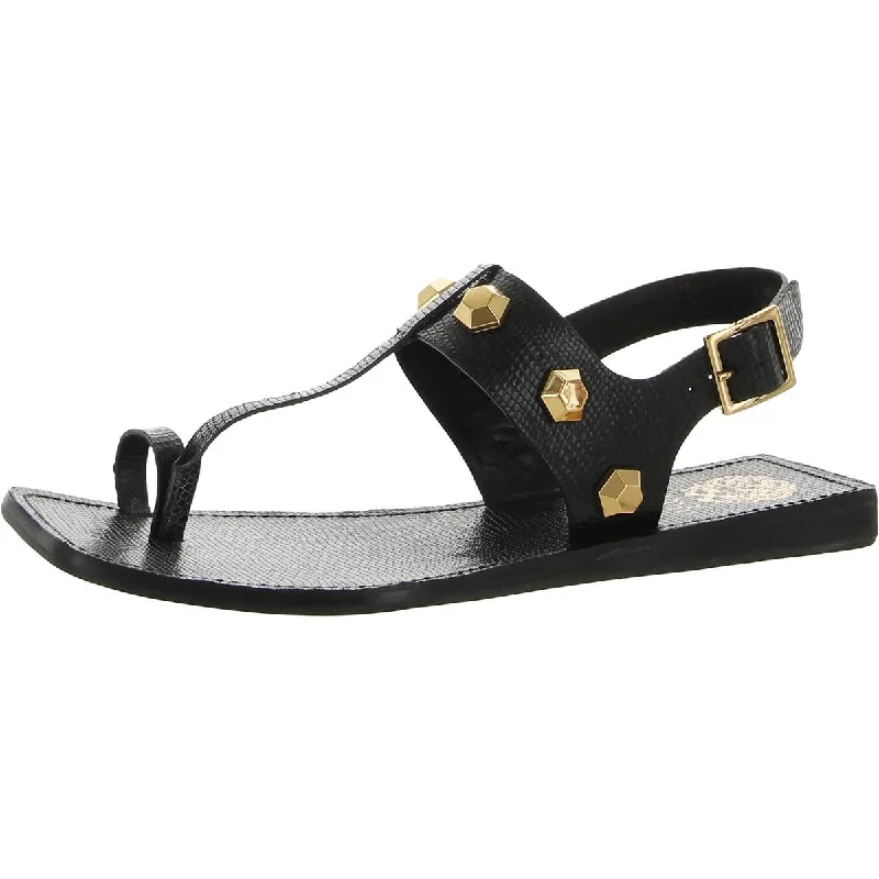 Dailette Womens Leather Ankle Strap Thong Sandals