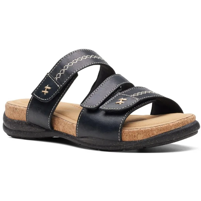 Roseville Bay Womens Leather Slip On Slide Sandals