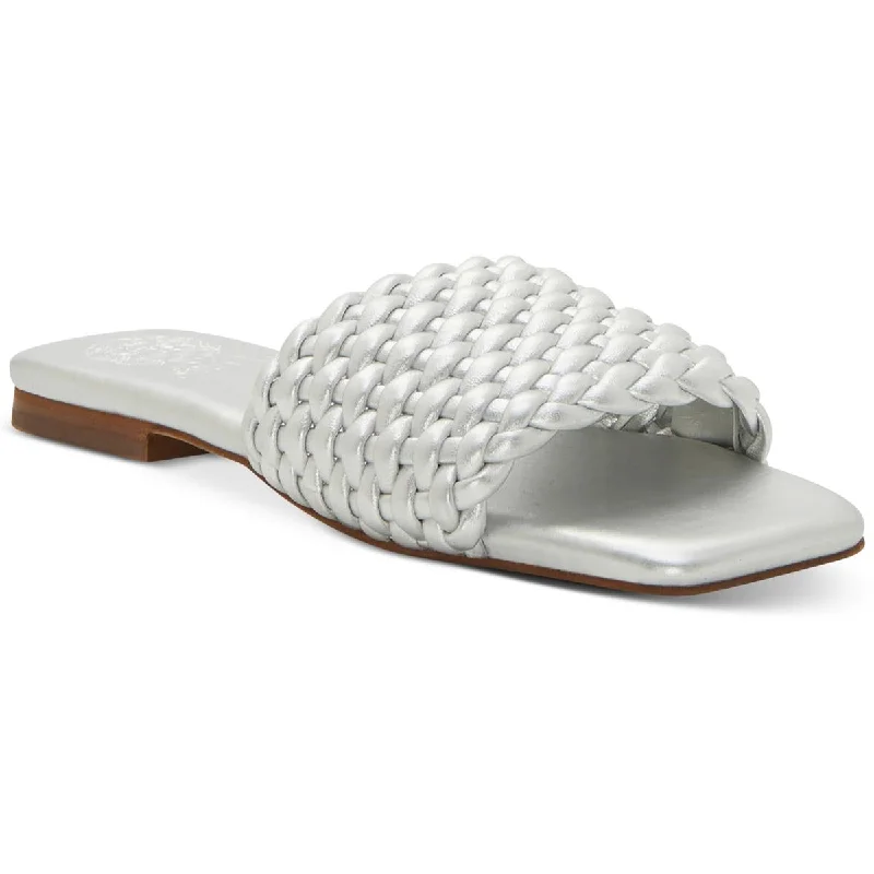 Arissa Womens Leather Woven Slide Sandals