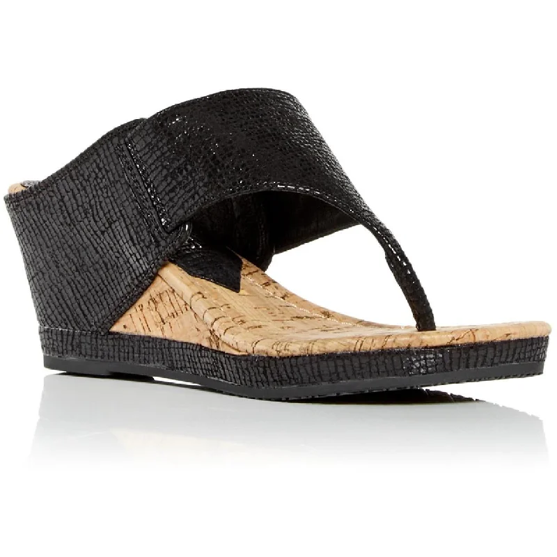 Malonet 8 Womens Cork Leather Wedge Sandals