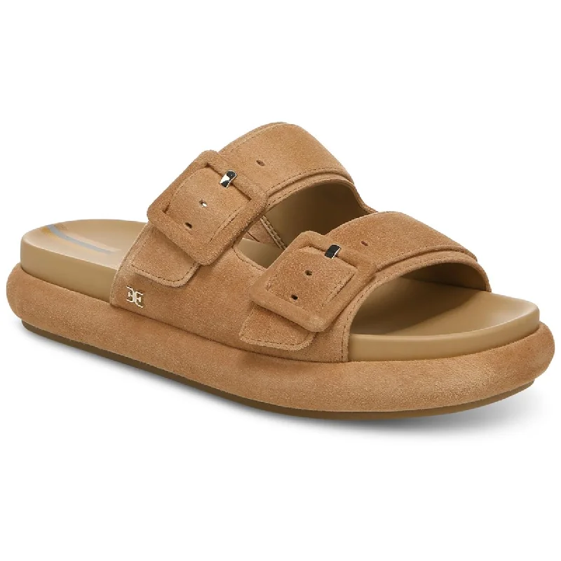 Kenzie Womens Suede Slip On Slide Sandals