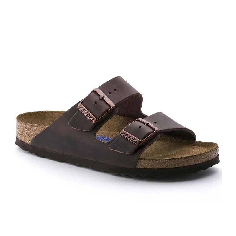 Birkenstock Arizona Soft Footbed Slide Sandal (Unisex) - Habana Oiled Leather