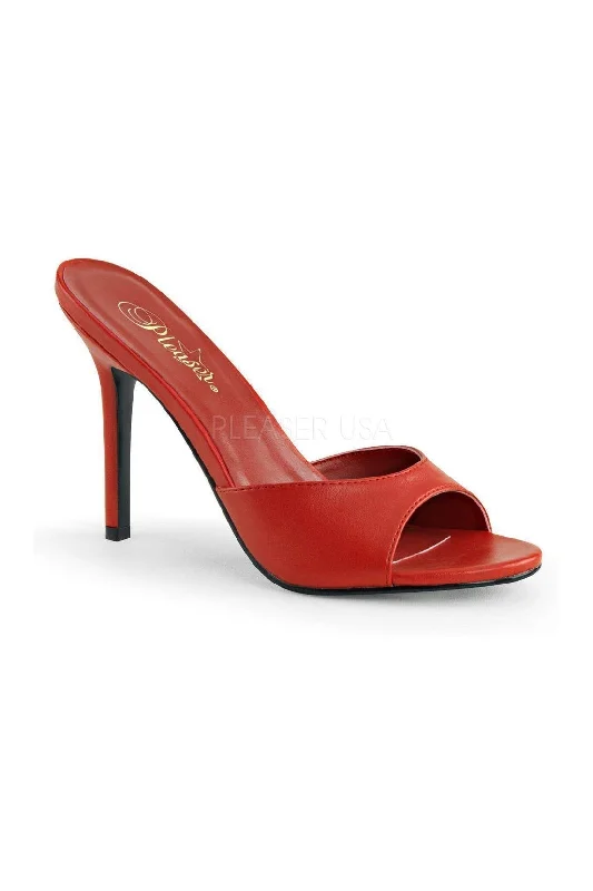 CLASSIQUE-01 Slide | Red Faux Leather