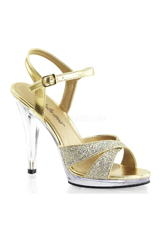 FLAIR-419(G) Sandal | Clear Glitter