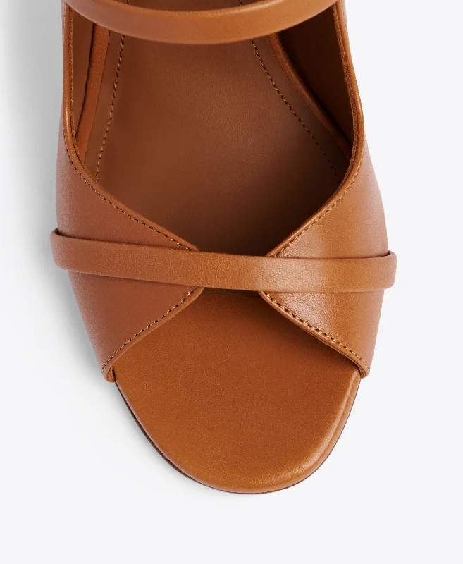 Norah 70 - Brown Leather Heeled Sandals