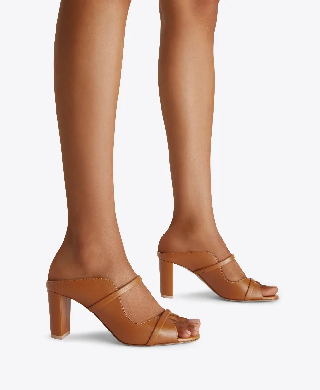 Norah 70 - Brown Leather Heeled Sandals