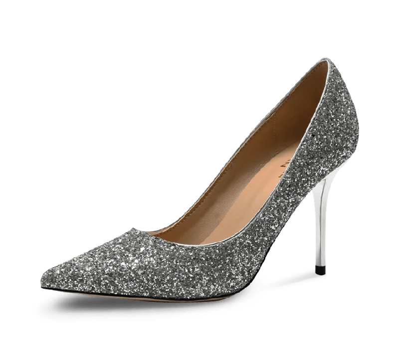 Calista Glittery High Heel Pumps