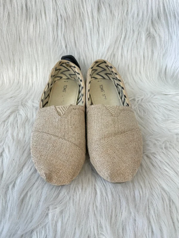 Tan Shoes Flats Toms, Size 10