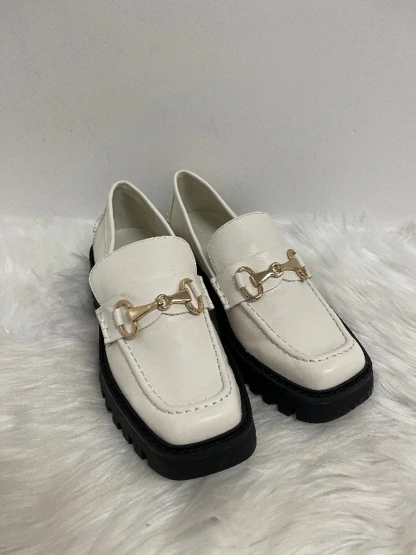 White Shoes Flats Open Edit, Size 6.5