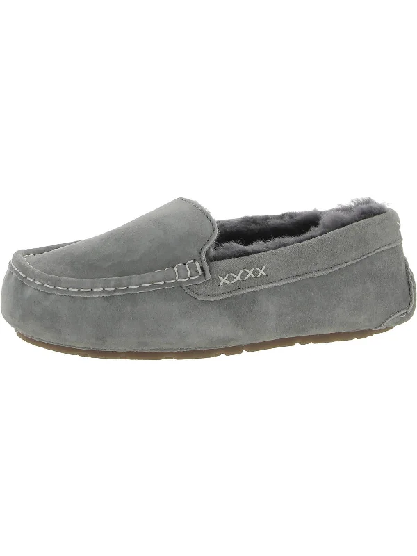 Bella Womens Suede Fleece Lined Moccasin Slippers