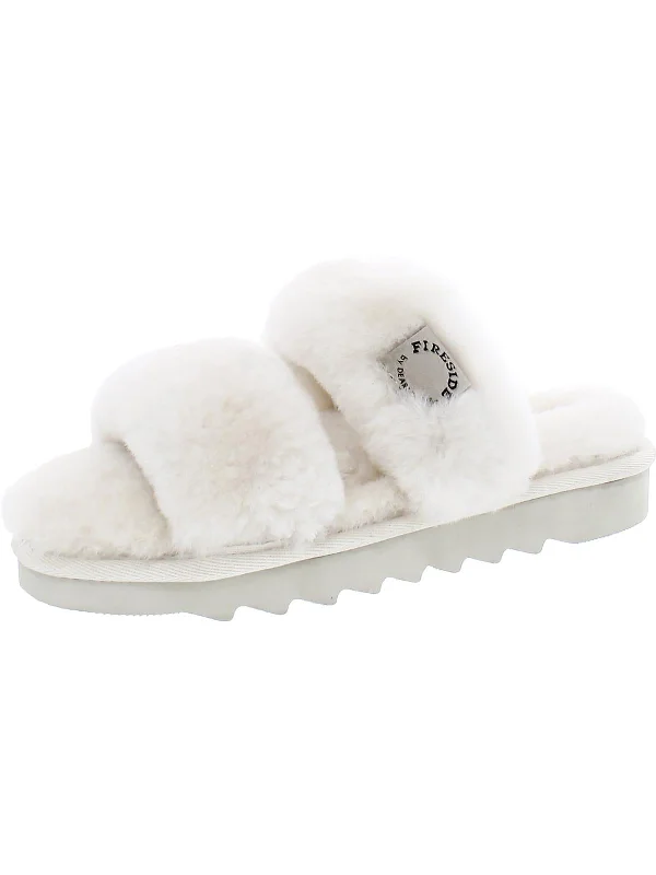 Benalla Womens Faux Fur Slip On Slide Slippers