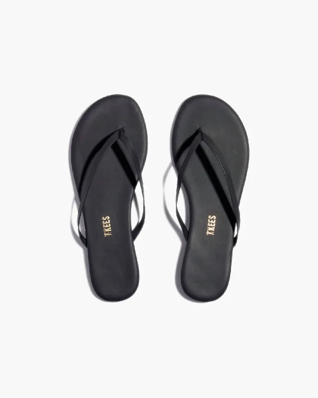 Women's Solids Flip Flop In Washed Black