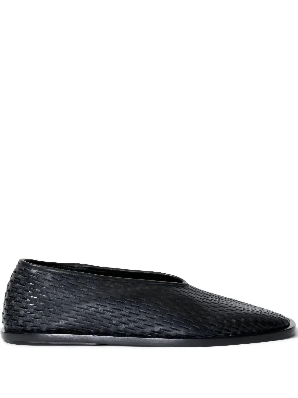 Women's Square Perforated Slipper In Black