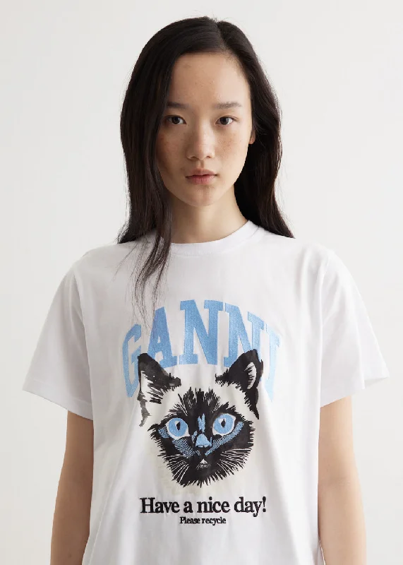 Basic Jersey Cat Relaxed T-Shirt