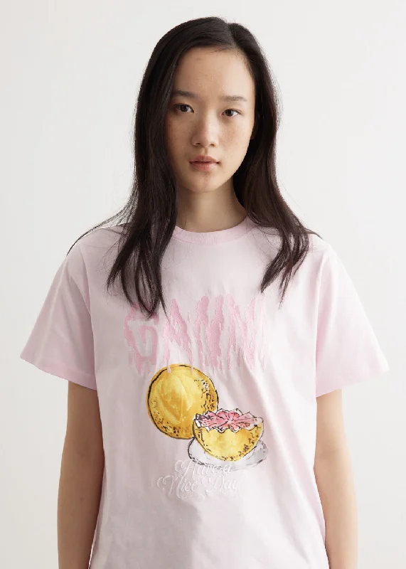 Basic Jersey Grapefruit Relaxed T-Shirt