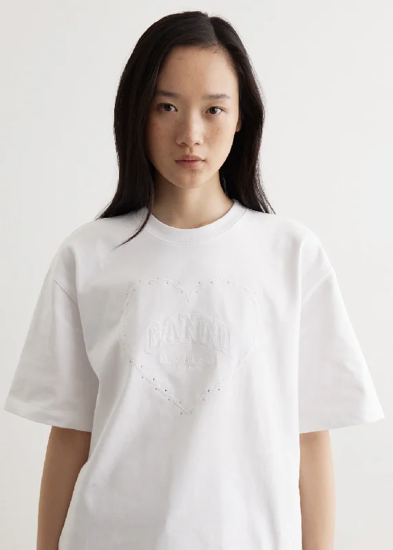 Heavy Cotton Drop Shoulder Heart T-Shirt