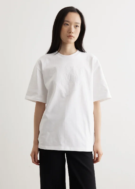 Heavy Cotton Drop Shoulder Heart T-Shirt